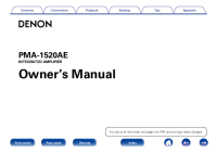 Denon PMA-1520AE-Owners-manual 